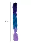 Mor Üç Renk Ombreli Afrika Zenci Örgüsü Box Braid Sentetik Saç 60cm 100gr