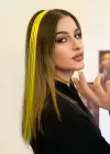Neon Sarı Çıt Çıt Yan Postiş 50 Cm