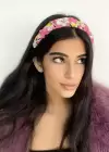 Pembe Renk Çiçek Desenli Taç