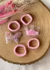 Pembe Renk Kelebek Ve Taç Figürlü Pens Çocuk Toka Set