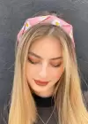 Pembe Renk Papatya Desenli Taç