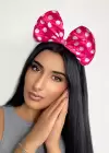 Pembe Renk Puantiyeli Fiyonk Figürlü Çocuk Taç
