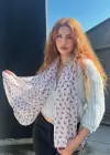 Pudra Renk Desenli Şal