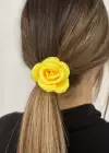 Sarı Renk Çiçek Figürlü Lastik Toka