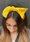 Sarı Renk Kurdele Figürlü Saç Bandı