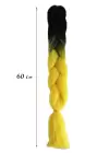 Sarı Siyah İki Renk Ombreli Afrika Zenci Örgüsü Box Braid Sentetik Saç 60cm 100gr