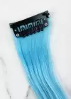 Yan Çıt Çıt Postiş / Mavi Renk Dalgalı / 50 Cm