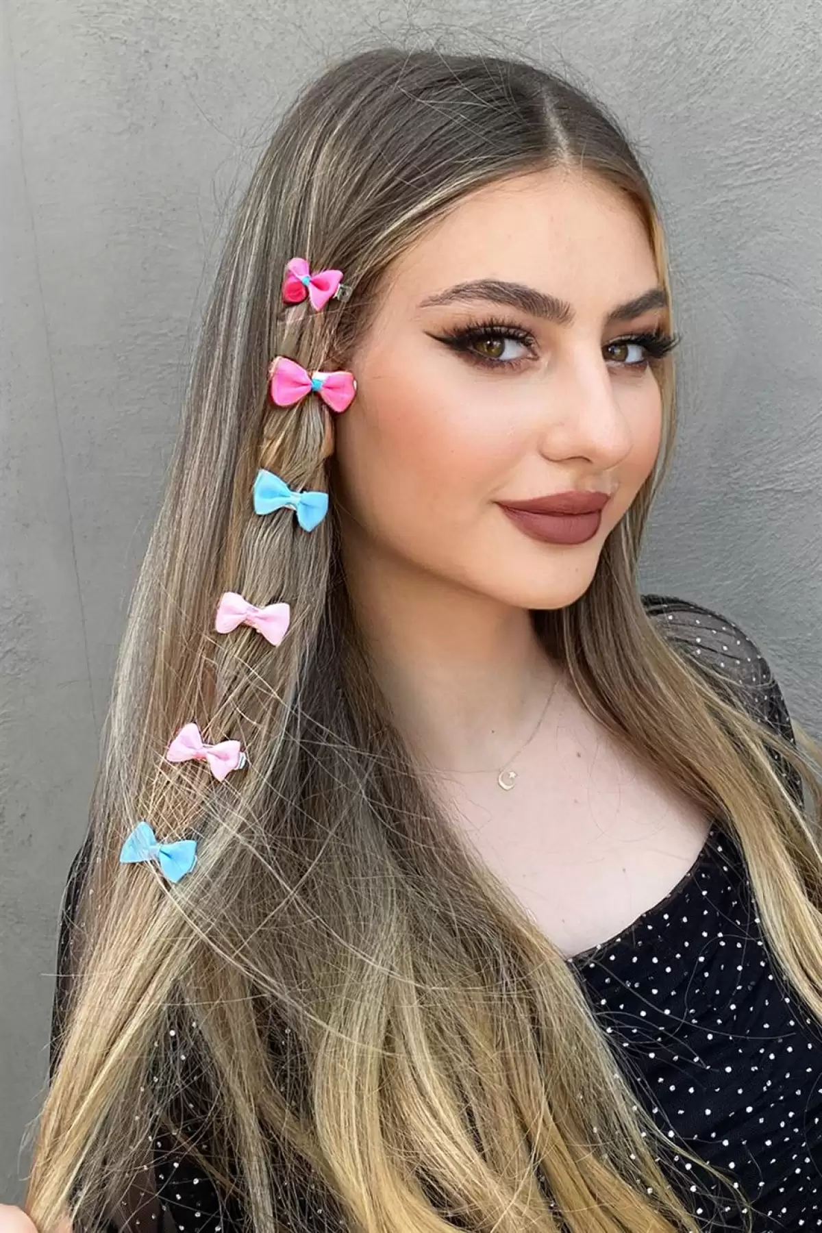 6lı Karışık Renk Fiyonk Figürlü Çocuk Pens Toka Set