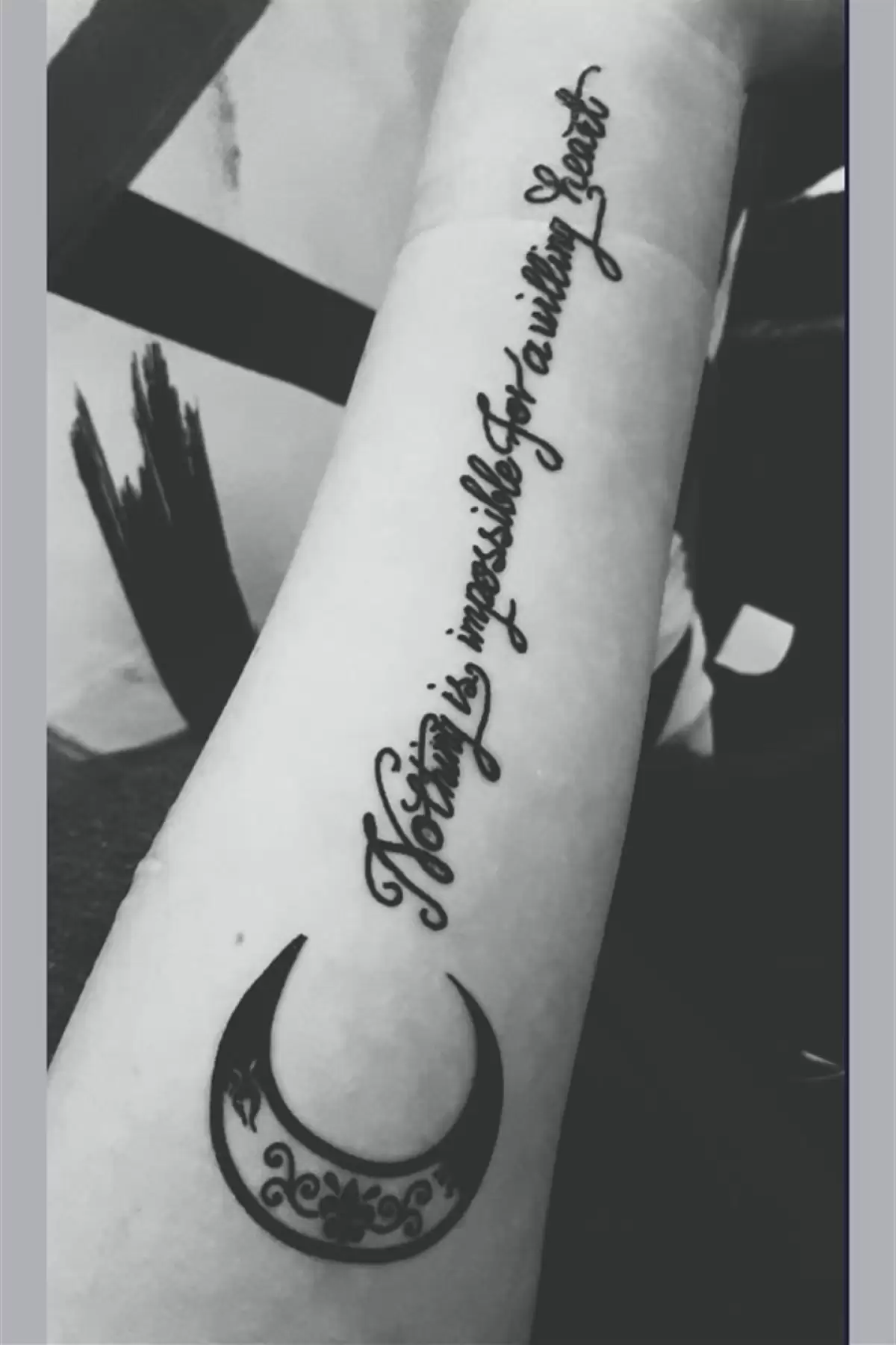 Geçici Hilal Yazılı Dövme Tattoo