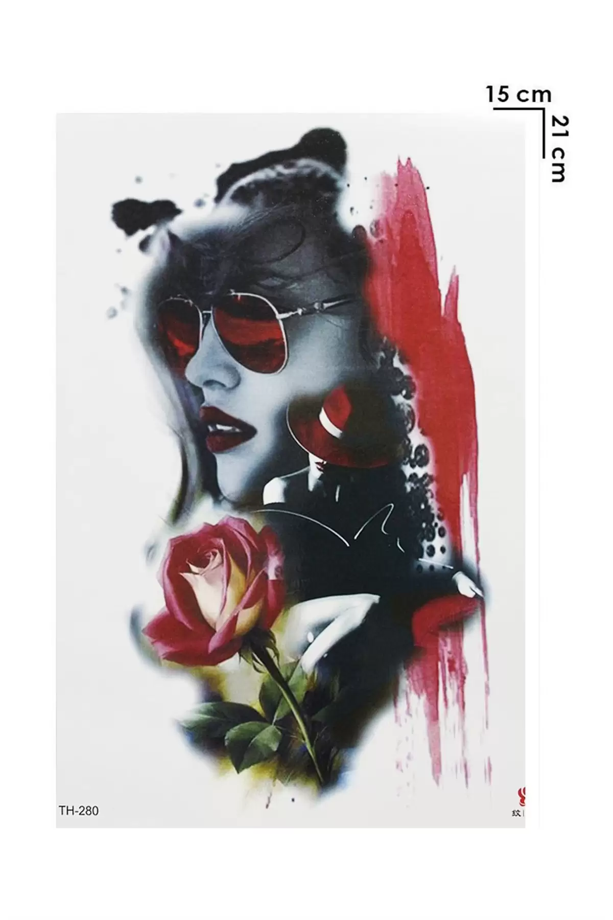 Geçici Kadın ve Gül Modelli Dövme Tattoo