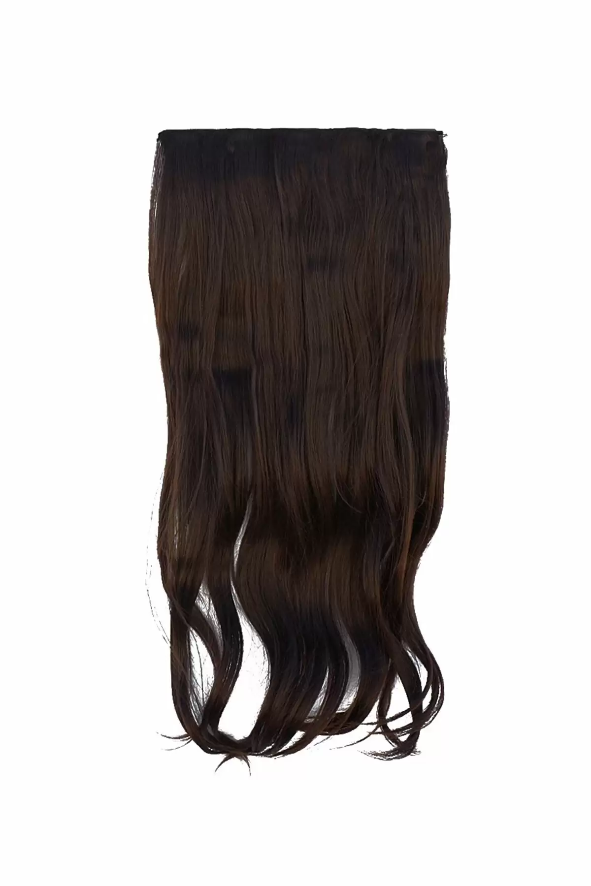 Isıya Dayanıklı Yarımay Çıt Çıt Saç - 4# - Çikolata Kahve - Dalgalı - 60 Cm - 110 Gr