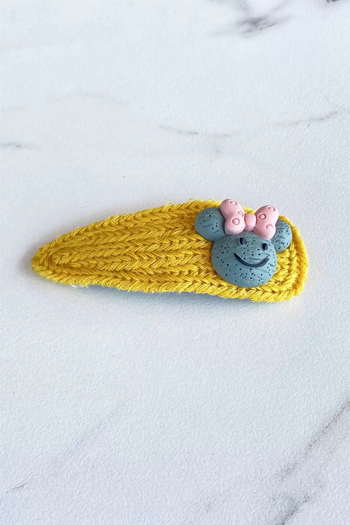 Sarı Renk Mickey Figürlü Yan Toka