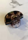 Açık Kahverengi Oval Figürlü Mandal Toka