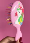 Açık Pembe Renk Unicorn Figürlü Tarak
