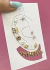Altın Renk 9 Parça Küpe Set