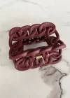 Bordo Renk Zincir Detaylı Mandal Toka
