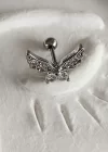Gümüş Renk Cerrahi Çelik Kelebek Figürlü Tragus/Kıkırdak Küpe/Piercing (Tek)