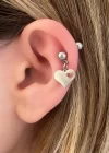 Gümüş Renk Kalp Figürlü Piercing