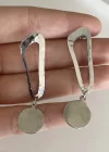 Gümüş Renk Metal Sallantılı Küpe (Çift)