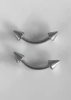 Gümüş Renk Ok Detaylı Çelik Piercing (Çift)
