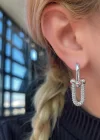 Gümüş Renk Tiffany Küpe (Çift)