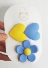 İkili Kalp Ve Çiçek Figürlü Çocuk Pens Toka Set