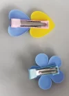 İkili Kalp Ve Çiçek Figürlü Çocuk Pens Toka Set
