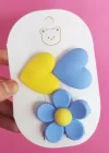 İkili Kalp Ve Çiçek Figürlü Çocuk Pens Toka Set