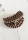 Kahverengi Yarım Ay Figürlü Mandal Toka