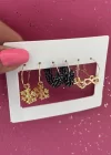 Karışık Renk 6 Parça Küpe Set