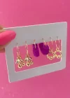 Karışık Renk 6 Parça Küpe Set