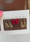 Karışık Renk 6 Parça Küpe Set