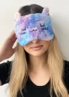 Karışık Renk Kedi Figürlü Uyku Bandı