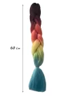 Karışık Renk Renk Ombreli Afrika Zenci Örgüsü Box Braid Sentetik Saç 60cm 100gr