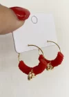 Kırmızı Renk Sonsuzluk Figürlü Fimo Küpe (Çift)