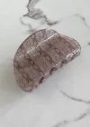 Krem Renk Karışık Desenli Mandal Toka
