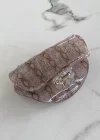 Krem Renk Karışık Desenli Mandal Toka