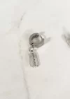 Küçük Boy Gümüş Renk Jilet Figürlü Çelik Unisex Küpe (Tek)