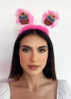 Pembe Renk Cupcake Figürlü Tüllü Taç