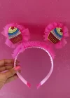 Pembe Renk Cupcake Figürlü Tüllü Taç