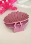 Pembe Renk Mat Deniz Kabuğu Mandal Toka