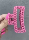 Pembe Renk Zincir Detaylı Mandal Toka