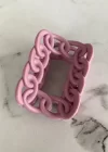 Pembe Renk Zincir Detaylı Mandal Toka