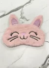 Pudra Pembe Renk Kedi Figürlü Uyku Bandı