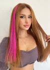 Yan Çıt Çıt Postiş / Pembe Renk / 50 Cm
