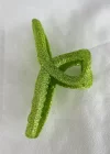 Yeşil Renk Simli Mandal Toka