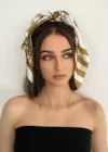 Yılan Desenli Fularlı Lastik Toka