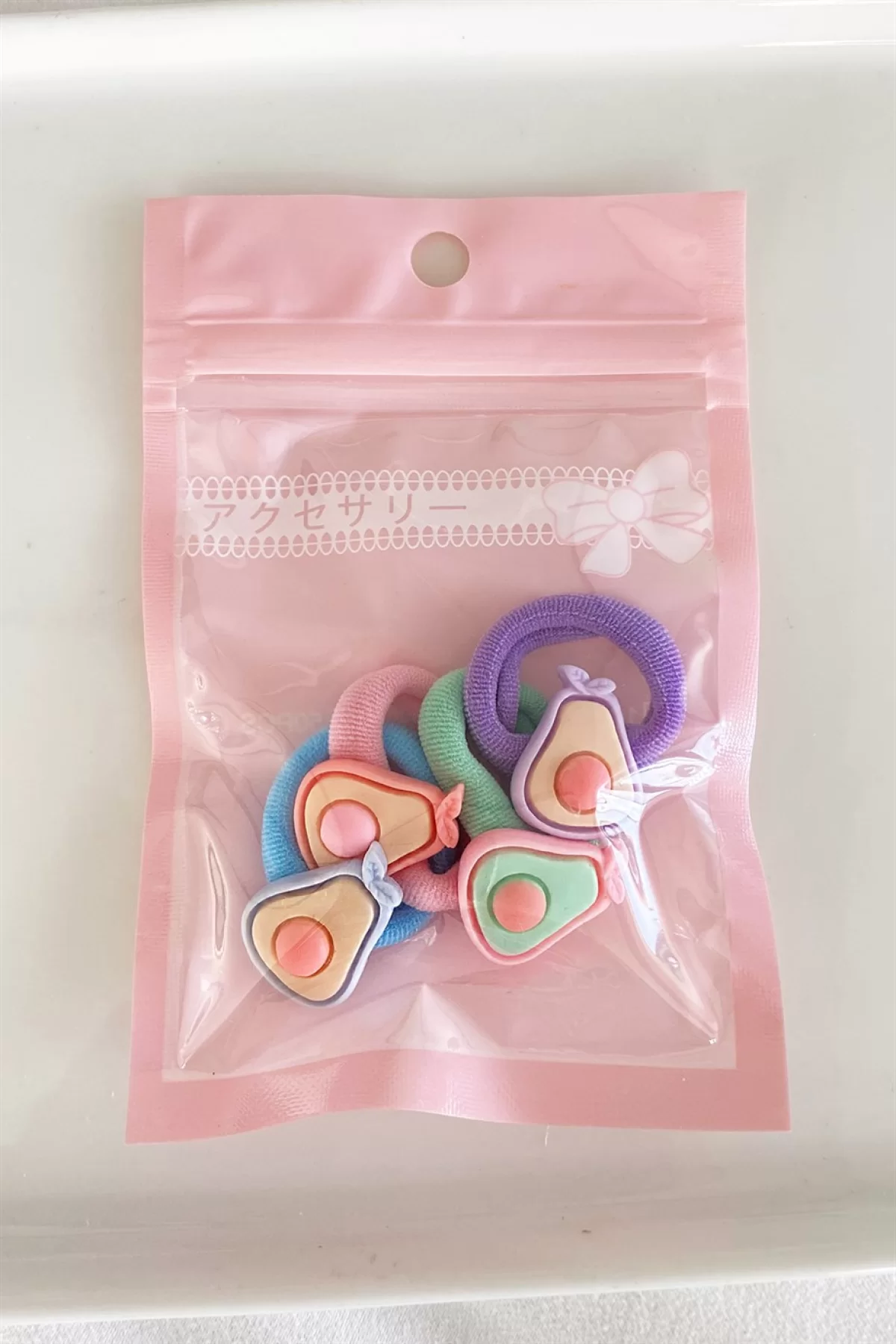 4lü Karışık Renk Armut Figürlü Çocuk Lastik Toka Set