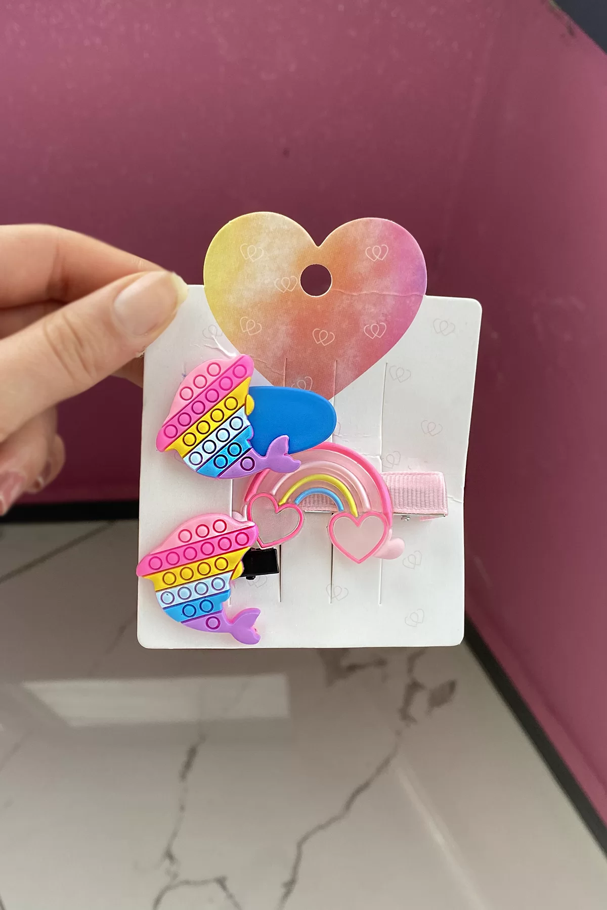 4lü Karışık Renk Figürlü Çocuk Yan Pens Toka Set