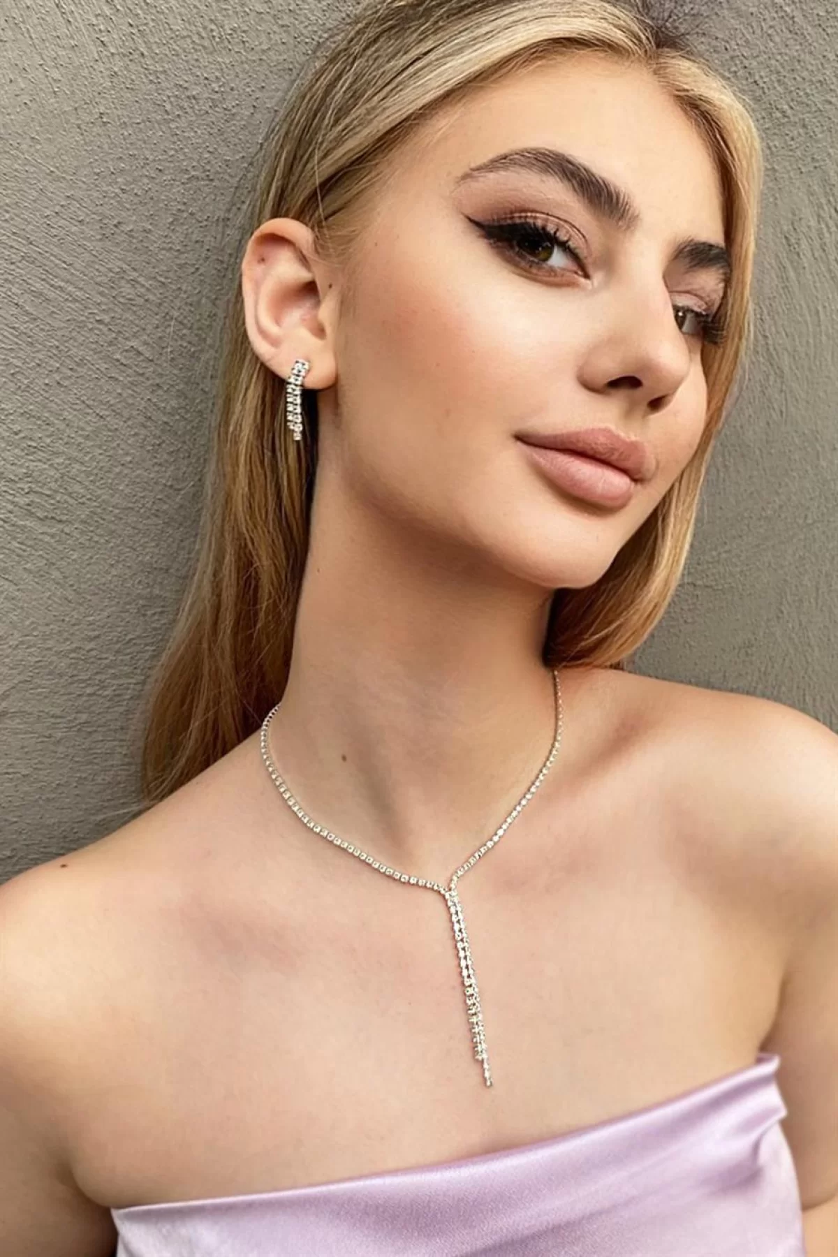 Abiye Kolye Küpe Set